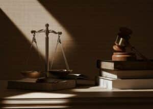 Justice scale and gavel